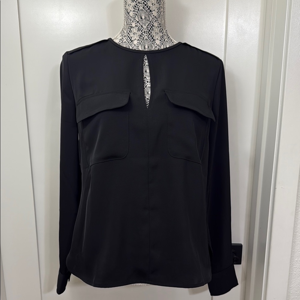 Banana Republic Shirt Womens Small Black Long Sleeve Tee